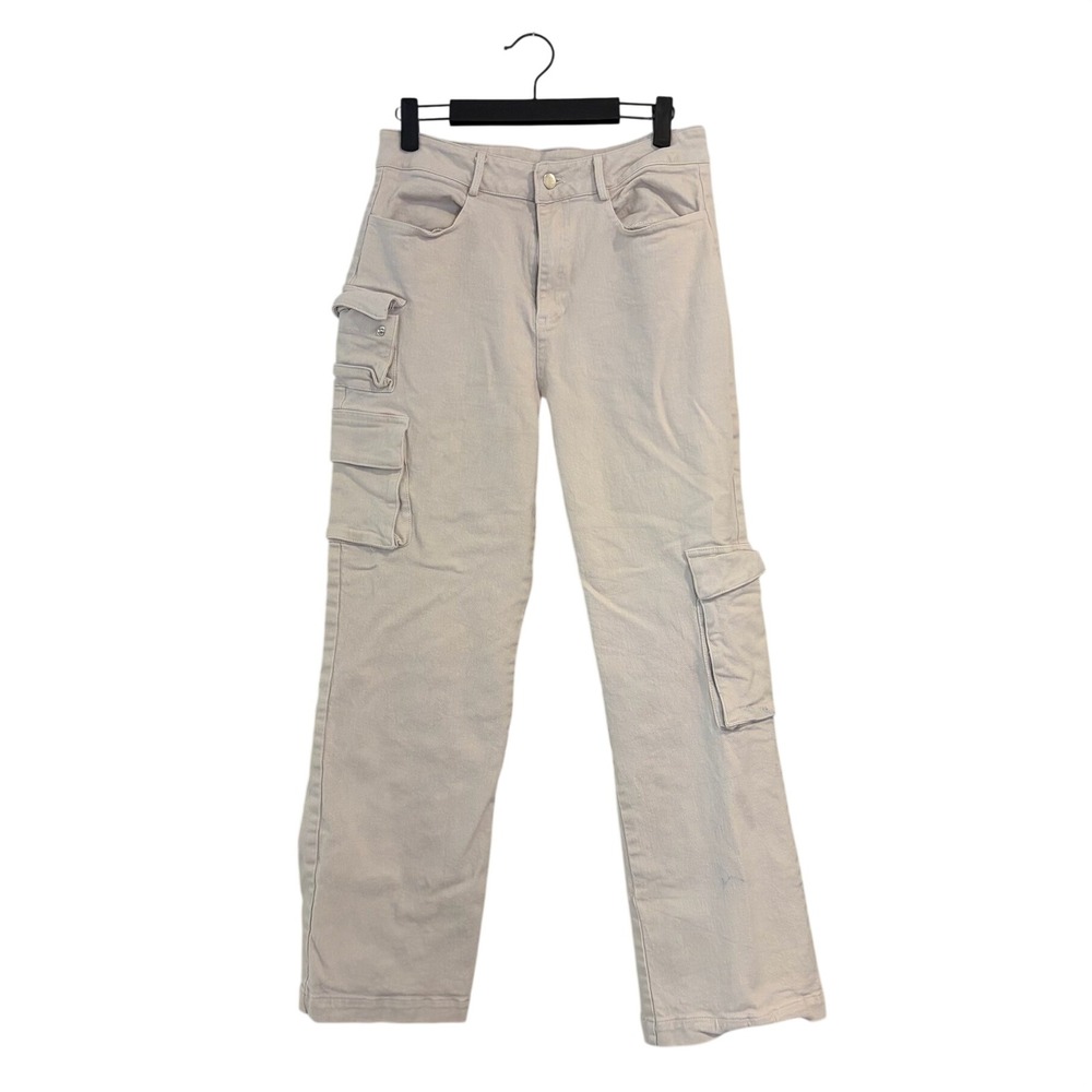 Le Lis Collection Beige Cargo Pants High Rise Straight Leg Trousers MEDIUM